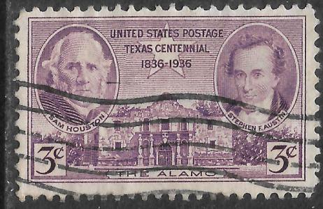 Timbre: Centenaire de l'ind&eacute;pendance du Texas