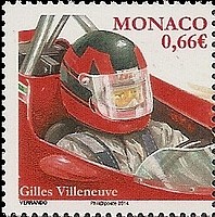 Timbre: Pilotes mythiques de F1 Gilles Villeneuve