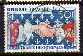 Timbre: Symbole du trait&eacute; des Pyr&eacute;n&eacute;es