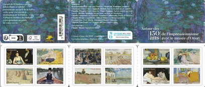 Timbre: CARNET : 150 ans d\'impressionisme  