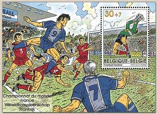 Timbre: Coupe du monde de football  France 98 - Gardien de but