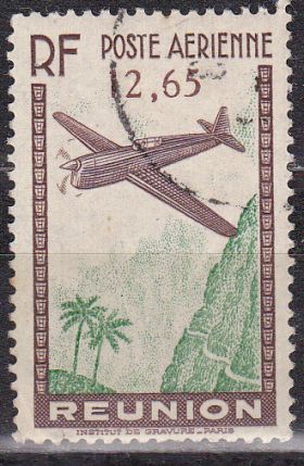 Timbre: Avion survolant un paysage