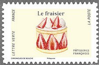 Timbre: P&acirc;tisseries : Le fraisier