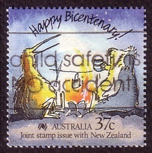 Timbre: Bicentenaire avec la Nouvelle-Z&eacute;lande
