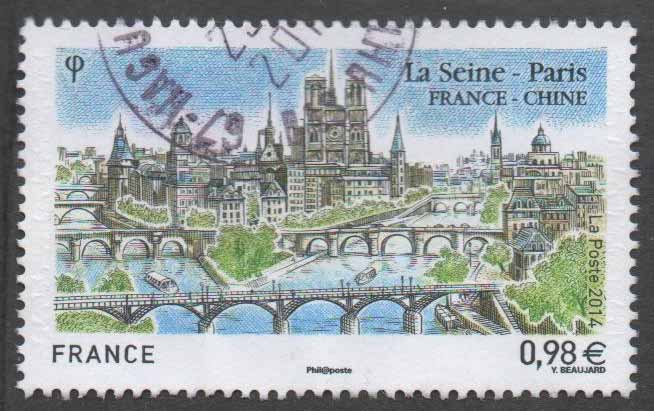 Timbre: France-Chine, La Seine - Paris