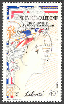 Timbre: Bicentenaire de la r&eacute;volution fran&ccedil;aise : Libert&eacute;