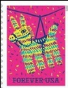 Timbre: Pinata (non dentel&eacute; gauche et haut)
