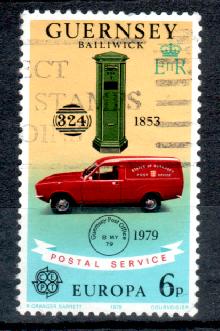 Timbre: Bo&icirc;te aux lettres et cachet de 1853