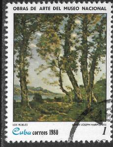 Timbre: Les ch&ecirc;nes, par H.J. Harpignies