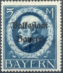 Timbre: Louis III (surcharg&eacute; Volksstaat Bayern)