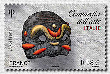 Timbre: Masque de th&eacute;atre ; commedia dell'arte :