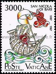 Timbre: Saint Nicolas secourant un bateau