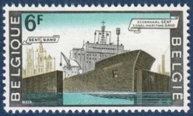 Timbre: Canal maritime de Gand, nouvelle &eacute;cluse