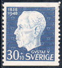 Timbre: 90 ans de Gustave V