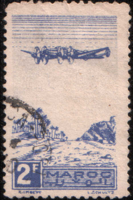 Timbre: Palmeraie et avion
