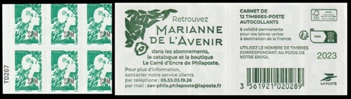 Timbre: Carnet Marianne de Balez