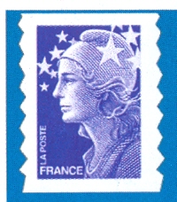 Timbre: Marianne et l'Europe (adhésif issu du carnet)