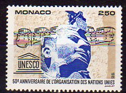 Timbre: 50e anniversaire de l' UNESCO
