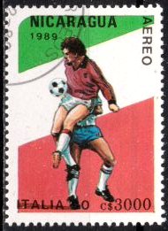 Timbre: ''Italia'90''.Coupe du monde de football en Italie