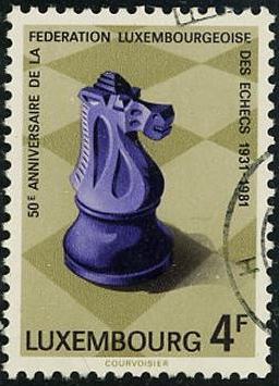 Timbre: F&eacute;d&eacute;ration luxembourgeoise d'&eacute;checs