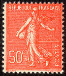 Timbre: Semeuse fond lign&eacute;