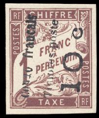 Timbre: Timbre taxe des colonies surcharg&eacute;