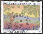 Timbre: Artistes en Polyn&eacute;sie : le porteur de fruits