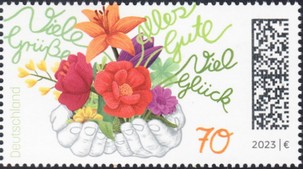 Timbre: Fleurs - timbre de salutations