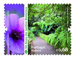 Timbre: 50 ans du jardin botanique de Mad&egrave;re