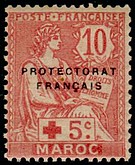 Timbre: Au profit de la Croix Rouge +5c