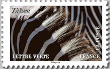 Timbre: Animaux en couleurs - Z&egrave;bre