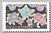 Timbre: Fleurs brod&eacute;es 6
