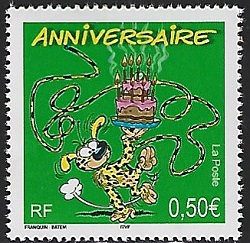 Timbre: Anniversaire : Marsupilami d’André Franquin
