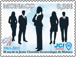 Timbre: 50e Anniv. de la jeune chambre &eacute;conomique