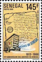 Timbre: 75&egrave;me anniversaire des archives du S&eacute;n&eacute;gal