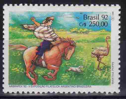Timbre: Arbrafex 92. 2eme expo. phila. argentino-bresilienne