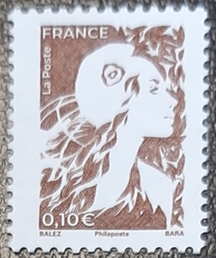 Timbre: Marianne de l'Avenir 10 cts brun