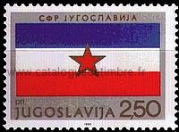 Timbre: Drapeau : Yougoslavie