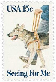 Timbre: Chien d'aveugle