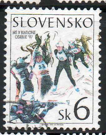 Timbre: Championnat du monde de biathlon - Osrblie 97