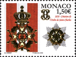 Timbre: 150&egrave; anniv. de l'Ordre de Saint Charles