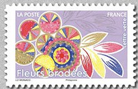 Timbre: Fleurs brod&eacute;es
