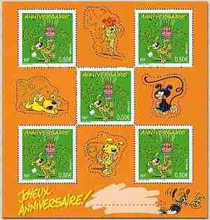 Timbre: Timbre pour anniversaire : Marsupilami