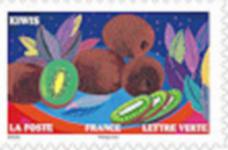 Timbre: jardin d'automne : kiwis