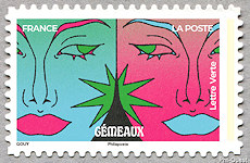 Timbre:  Les signes du zodiaque :G&eacute;meaux
