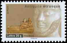 Timbre: Art. Antiquit&eacute;s Le sarcophage des &eacute;poux, antiquit&eacute; &eacute;tru