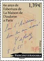 Timbre: 60 ans de la maison de l'Andorre &agrave; Paris