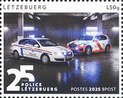 Timbre: 25 ans de la Police Grand-Ducale 