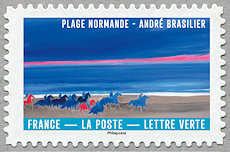 Timbre: Plage normande - Andr&eacute; Brasilier N&deg;9