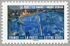 Timbre: Le bleu dans l'art : Andr&eacute; Derain - le port - Le Havre